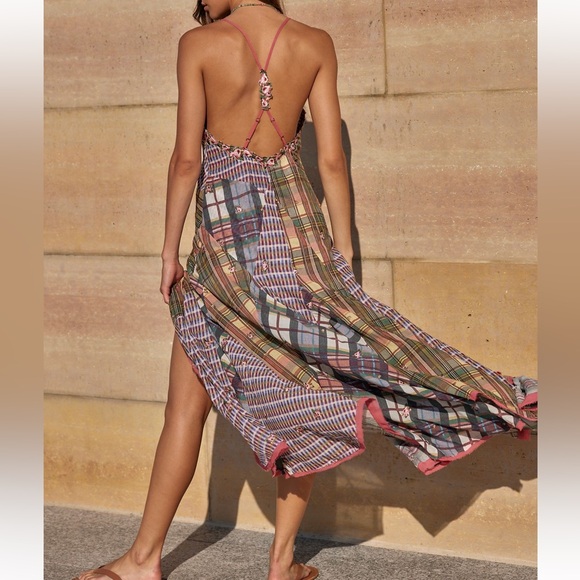 Free People Prairie Dust Embroidered Patchwork Maxi Dress in Fall Combo - Picture 3 of 10